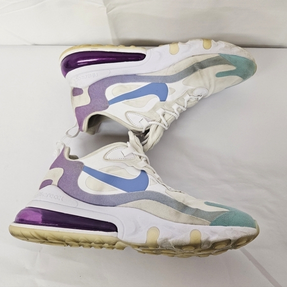 Nike Air Max 270 React Sneakers - White, Blue, Purple - Picture 8 of 12